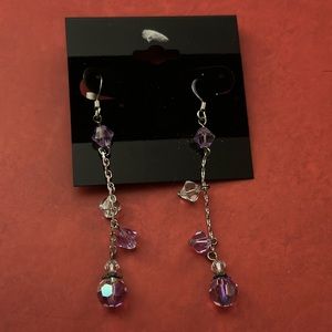 Purple dangly earrings